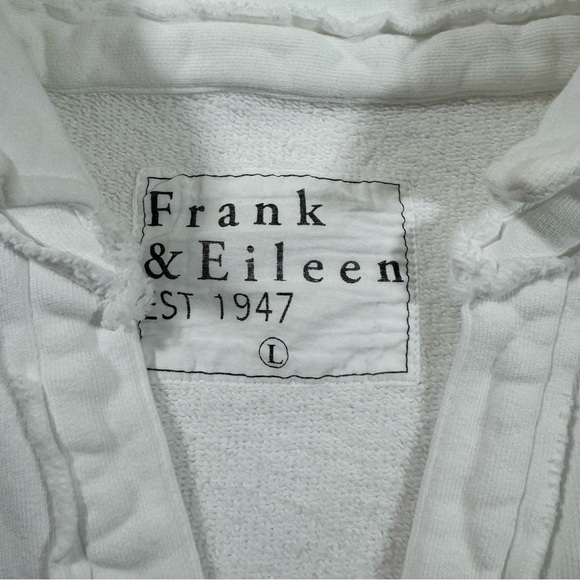 Frank Eileen Patrick Popover Henley Sweatshirt White - Picture 5 of 7